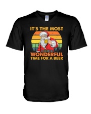 It's The Most Wonderful Time For A Beer Santa Claus V-Neck T-Shirt tile