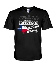 I Survived The Great Freeze 2021 V-Neck T-Shirt tile