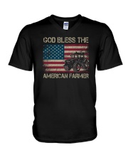 God Bless The American Farmer V-Neck T-Shirt tile