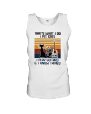 I Pet Cats I Play Guitar And I Know Things Unisex Tank tile