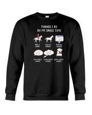 Things I Do In My Space Time Horse Crewneck Sweatshirt tile