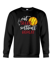 Eat Sleep Softball Repeat Crewneck Sweatshirt tile