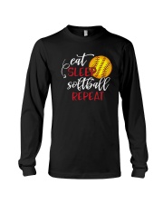 Eat Sleep Softball Repeat Long Sleeve Tee tile