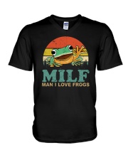 MILF Man I Love Frogs Vintage V-Neck T-Shirt tile