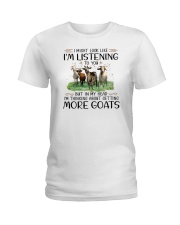 I Might Look Like I'm Listening Goats Ladies T-Shirt tile