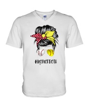 Momofboth Softball Baseball V-Neck T-Shirt tile