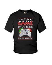 I Paused My Game To Be Here Chirstmas Youth T-Shirt tile