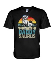 Daddysaurus Vintage V-Neck T-Shirt tile