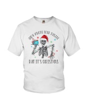 When You're Dead Inside But It's Christmas Skeleton Youth T-Shirt tile