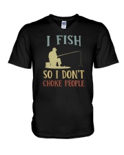 I Fish So I Don't Choke People V-Neck T-Shirt tile