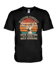 Weekend Forecast Deer Hunting V-Neck T-Shirt tile