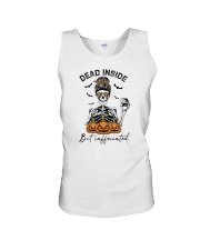 Dead Inside But Caffeinated Unisex Tank tile