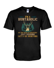 I'm A Huntaholic On The Road V-Neck T-Shirt tile