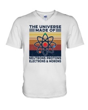 The Universe Made Of Neutrons Protons Electrons V-Neck T-Shirt tile