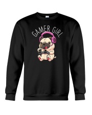 Gamer Girl Pug Crewneck Sweatshirt tile