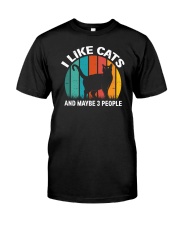 I Like Cats And Maybe 3 People Classic T-Shirt front