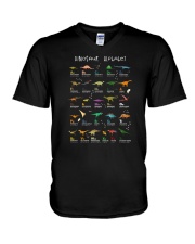 Dinosaur Alphabet V-Neck T-Shirt tile