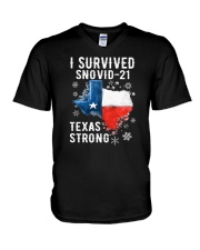 I Survived Snovid Texas Strong V-Neck T-Shirt tile