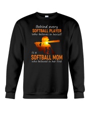 Behind Every Softball Player Softball Mom Crewneck Sweatshirt tile