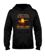 Behind Every Softball Player Softball Mom Hooded Sweatshirt tile