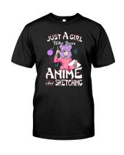 Just A Girl Who Loves Anime And Sketching Classic T-Shirt front