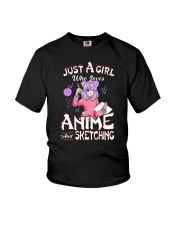 Just A Girl Who Loves Anime And Sketching Youth T-Shirt tile