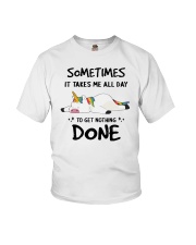 Sometimes It Takes Me All Day To get Nothing Done Unicorn Youth T-Shirt tile