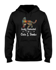 Easily Distracted By Cats And Books Hooded Sweatshirt tile