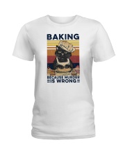 Baking Because Murder Is Wrong Cat Ladies T-Shirt tile
