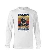Baking Because Murder Is Wrong Cat Long Sleeve Tee tile