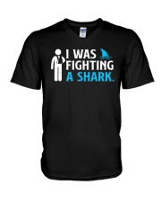 I Was Fighting A Shark V-Neck T-Shirt tile