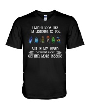 I Might Look Like I'm Listening To You Insects V-Neck T-Shirt tile