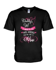 Daddy's Girl I Used To Be His Angle Now He's Mine V-Neck T-Shirt tile