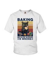 Baking Because Murder Is Wrong Cat Youth T-Shirt tile