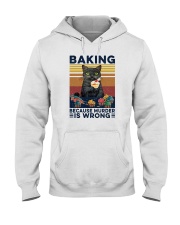 Baking Because Murder Is Wrong Cat Hooded Sweatshirt tile