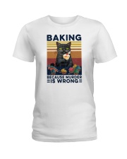 Baking Because Murder Is Wrong Cat Ladies T-Shirt tile