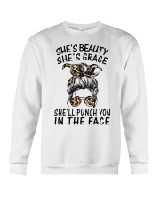 She's Beauty She's Grace She'll Punch you Crewneck Sweatshirt tile