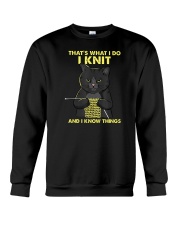 I Knit And I Know Things Cat Crewneck Sweatshirt tile