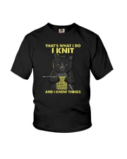 I Knit And I Know Things Cat Youth T-Shirt tile