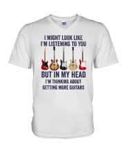 I Might Look Like I'm Listening To You Guitars V-Neck T-Shirt tile