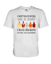 I Don't Have Ducks Or A Row Chickens V-Neck T-Shirt tile