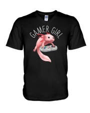 Gamer Girl Axolotl V-Neck T-Shirt tile