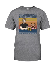 I Like Beer My Dog And Maybe 3 People Pitbull Classic T-Shirt front
