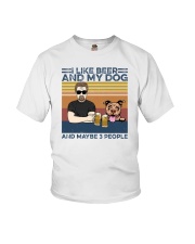 I Like Beer My Dog And Maybe 3 People Pitbull Youth T-Shirt tile