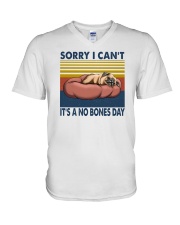 Sorry I Can't It's A No Bones Day V-Neck T-Shirt tile