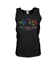 Live Love Accept Autism Awereness Unisex Tank tile