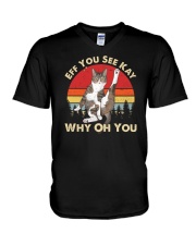 Eff You See Kay Why Oh You Cat V-Neck T-Shirt tile