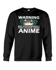 Warning May Spontaneously Start Talking Anime Crewneck Sweatshirt tile