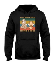 Easily Distracted By Sloths & Dogs Vintage Hooded Sweatshirt tile