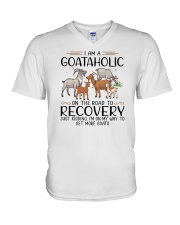 I Am A Goataholic On The Road To Recovery V-Neck T-Shirt tile